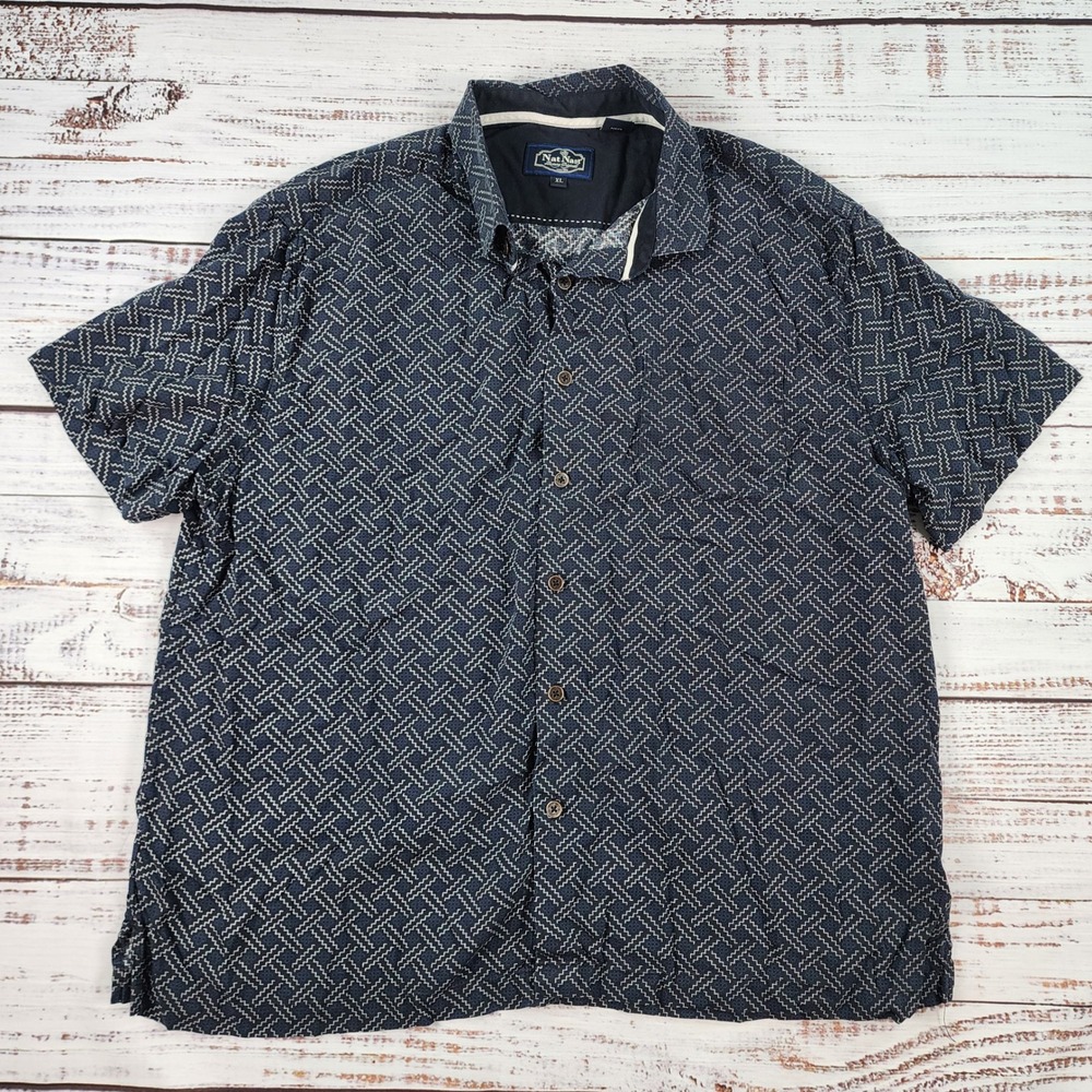 Nat Nast Luxury Originals Silk Cotton Button Down Shirt Mens XL Tony Soprano